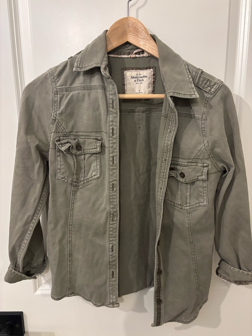 Abercrombie & Fitch Olive Utility Jacket Size Small